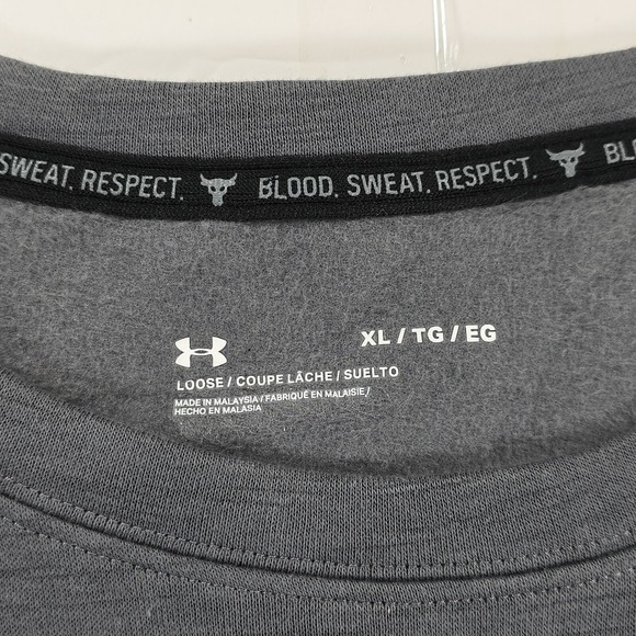 Under Armour Womens Project Rock Sweatshirt Charged Cotton Fleece Crew Gray XL - Picture 5 of 12